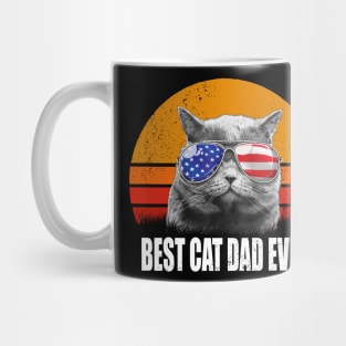 Vintage Best Cat Dad Ever T-Shirt Mug